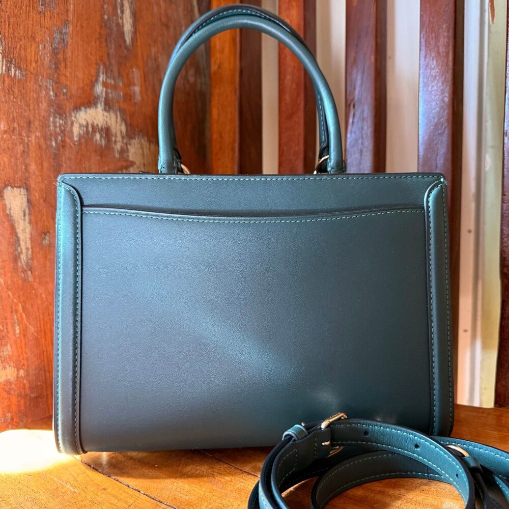 Coach Zoe Carryall Teal Leather Tote Crossbody Bag Creed G1981-F72667 - Picture 3 of 14